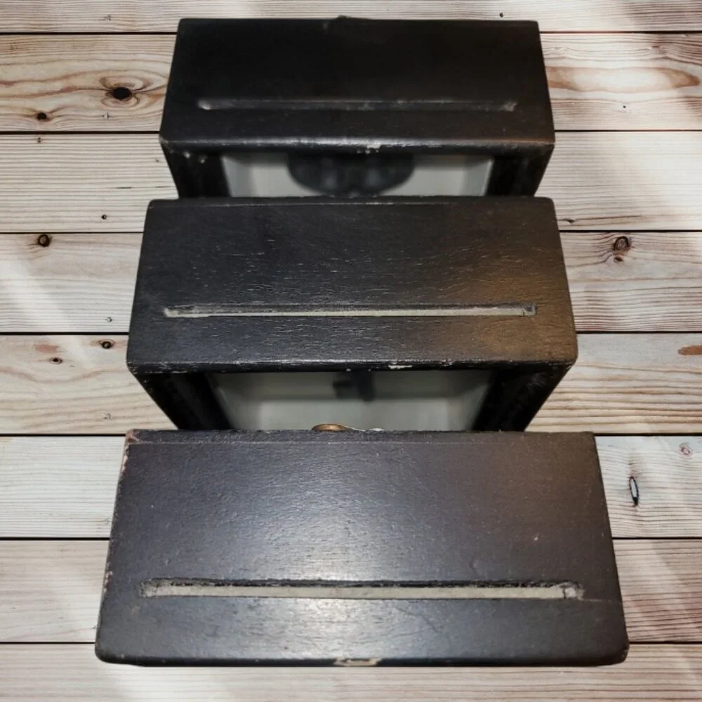 Set of 3 Vintage - IKEA Shadow Boxes w/ Keys HENJA Wall Mounted or Free-Standing